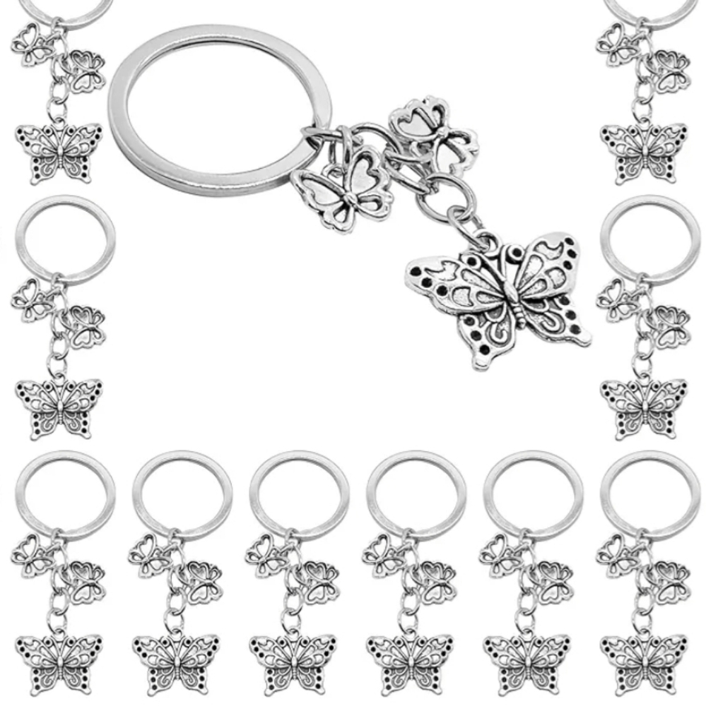 10 Butterfly Keychains NWT
